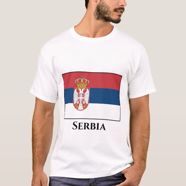 Camiseta Bandera de Serbia (serbia) (Anverso)