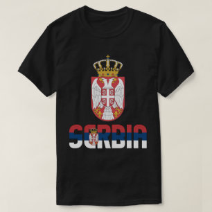 Camiseta Bandera de Serbia y Patriótico Del Escudo De Armas