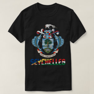 Camiseta Bandera de Seychelles y Patriótico Del Escudo De A
