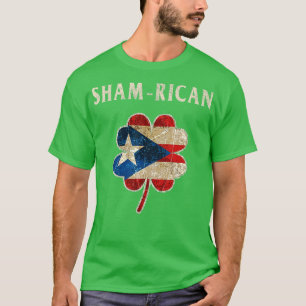 Camiseta Bandera de Shamrock irlandesa boricua de Puerto Ri
