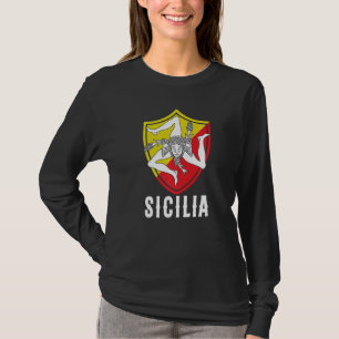 Camiseta Bandera de Sicilia Sicilia Palermo Italia Premium_