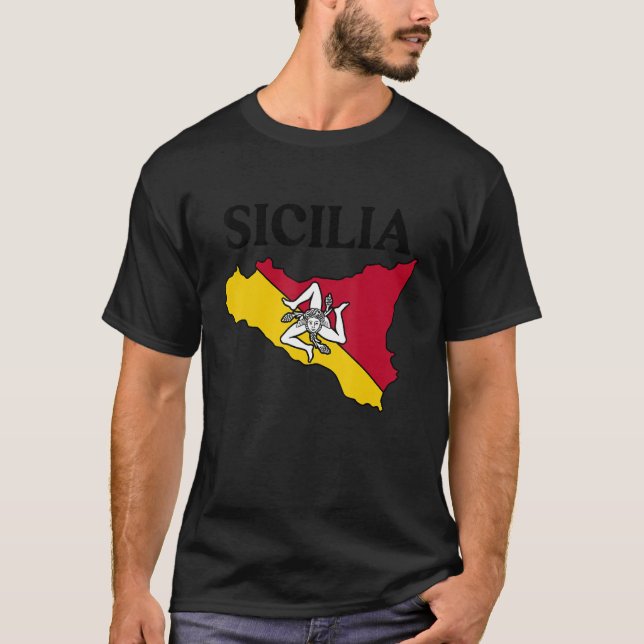 Camiseta Bandera de Sicilia Sicily Palermo Italia 11 (Anverso)