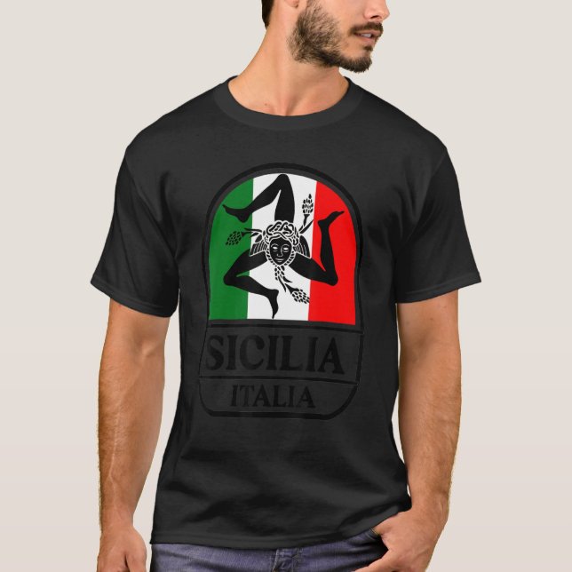 Camiseta Bandera de Sicilia Sicily Palermo Italia 12 (Anverso)