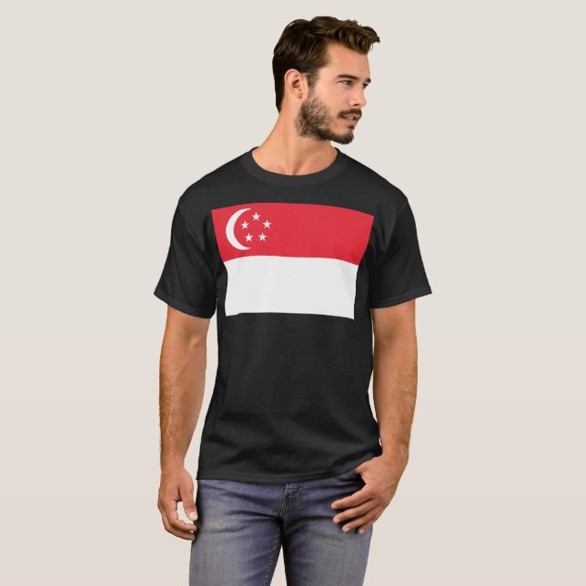 Camiseta Bandera de Singapur (Anverso completo)