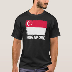Camiseta Bandera de Singapur apoya a las mujeres de Singapu