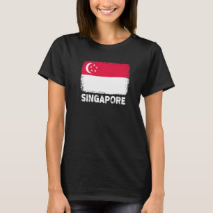 Camiseta Bandera de Singapur apoya a las mujeres de Singapu