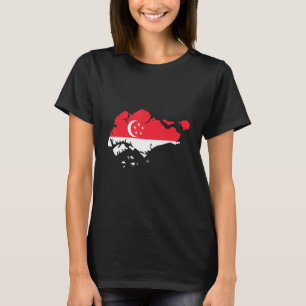 Camiseta bandera de Singapur en Singapur esquema Singapur