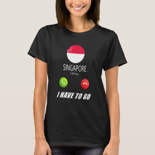 Camiseta Bandera de Singapur Recuerdo Singapur Está Llamand