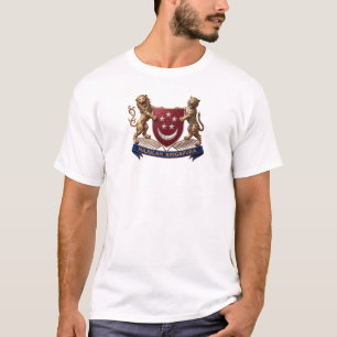Camiseta bandera de singapur símbolo emblema escudo de arma