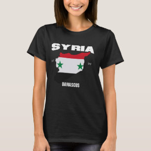 Camiseta Bandera de Siria, mapa de Siria, Día Nacional Siri