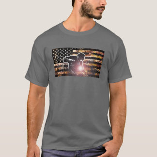 Camiseta Bandera de soldadura estalla y llama