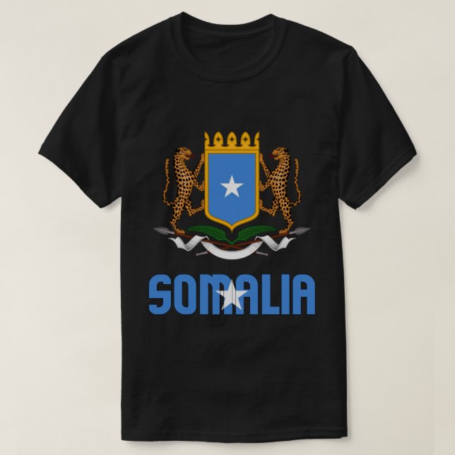 Camiseta Bandera de Somalia y Patriótico Del Escudo De Arma (Diseño del anverso)