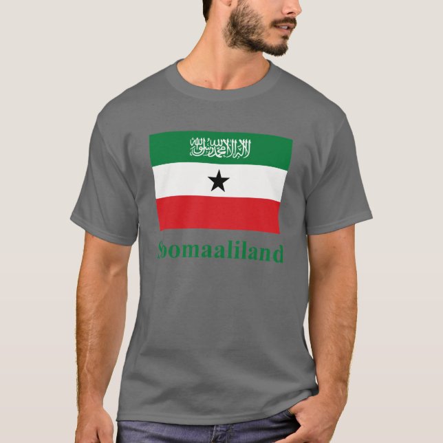 Camiseta Bandera de Somalilandia con nombre en somalí (Anverso)