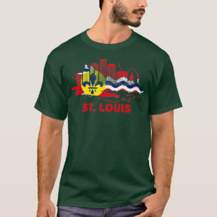 Camiseta Bandera de St Louis City Skyline Downtown Skyline 