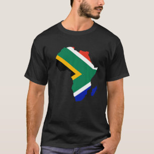 Camiseta Bandera de Sudáfrica Continente africano Silhouett