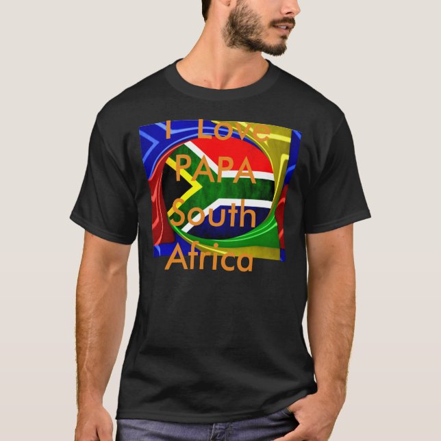 Camiseta Bandera de Sudáfrica: Dinámico Swirl Motif (Anverso)