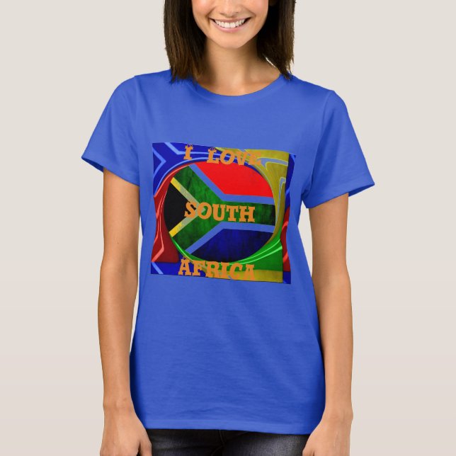 Camiseta Bandera de Sudáfrica: Dinámico Swirl Motif (Anverso)