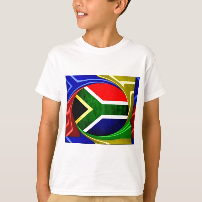 Camiseta Bandera de Sudáfrica: Dinámico Swirl Motif (Anverso)