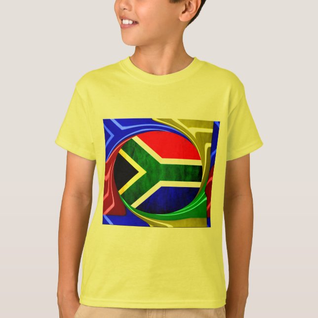 Camiseta Bandera de Sudáfrica: Dinámico Swirl Motif (Anverso)