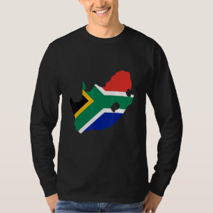 Camiseta bandera de Sudáfrica en contorno de Sudáfrica Sud