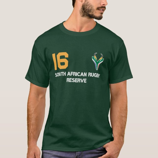 Camiseta Bandera de Sudáfrica frente a Springbok (Anverso)