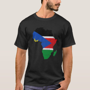 Camiseta Bandera de Sudán del Sur Silueta del Continente Af