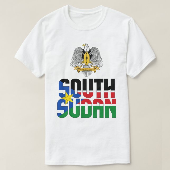Camiseta Bandera de Sudán del Sur y Patriótico del Escudo d (Diseño del anverso)