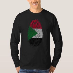Camiseta Bandera de Sudán Huella dactilar Está en mi ADN Re