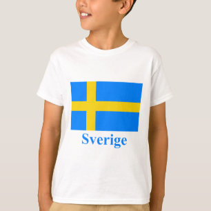 Camiseta Bandera de Suecia con nombre en sueco