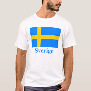 Camiseta Bandera de Suecia con nombre en sueco