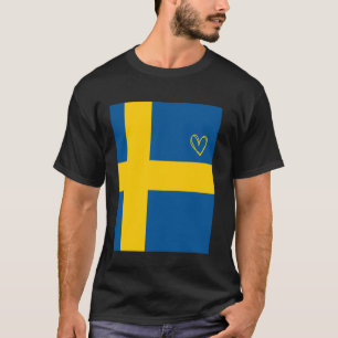 Camiseta Bandera de Suecia Corazón Sueco Orgulloso Patrimon