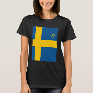 Camiseta Bandera de Suecia Corazón Sueco Orgulloso Patrimon