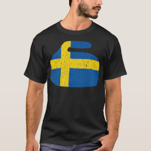 Camiseta Bandera de Suecia Curling Rock Sueco Curling