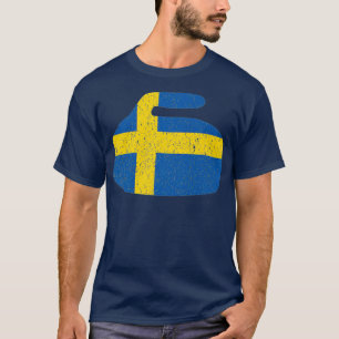 Camiseta Bandera de Suecia Curling Rock Sueco Curling Premi