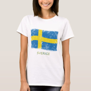 Camiseta Bandera de Suecia del Grunge