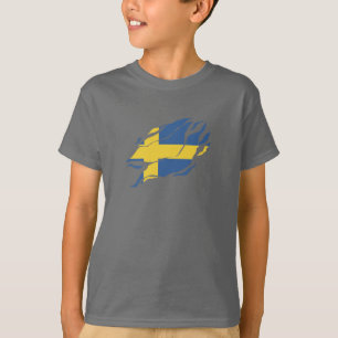 Camiseta Bandera de Suecia dentro de mí, ennegrecida dentro