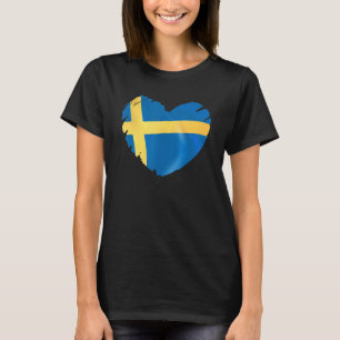 Camiseta Bandera De Suecia En Forma De Corazón Sueco Suecia