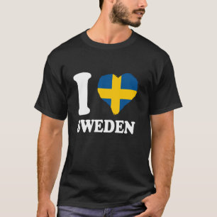 Camiseta Bandera de Suecia Me encanta Suecia Raíces Suecas