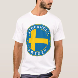 Camiseta Bandera de Suecia, pegatina, círculo
