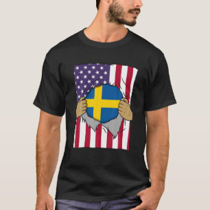 Camiseta Bandera de Suecia Sangre dentro de mí orgullo en c