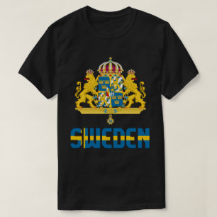 Camiseta Bandera de Suecia y Patriótico Del Escudo De Armas