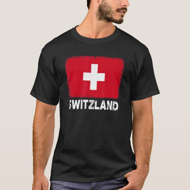 Camiseta Bandera de Suiza apoya a mujeres suizas (Anverso)