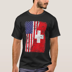 Camiseta Bandera De Suiza De Estados Unidos Retro Patriótic