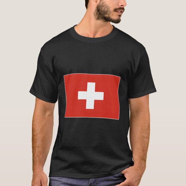 Camiseta Bandera de Suiza Hoodie Pocket Schweiz Bandera Sui (Anverso)