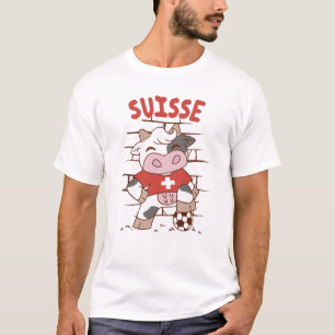 Camiseta Bandera de Suiza para hinchas de fútbol de vaca de