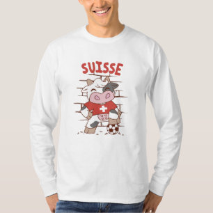Camiseta Bandera de Suiza para hinchas de fútbol de vaca de