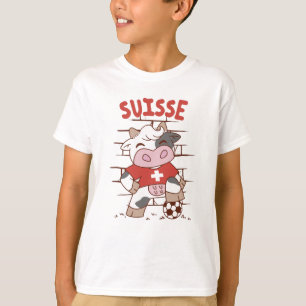 Camiseta Bandera de Suiza para hinchas de fútbol de vaca de