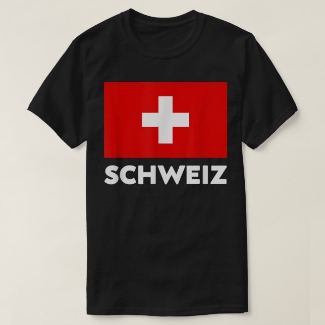 Camiseta Bandera de Suiza Schweiz Suisse rojo blanco suizo  (Diseño del anverso)