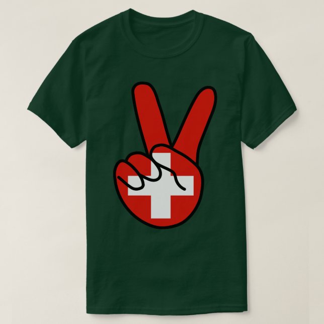 Camiseta Bandera de Suiza V Rótulo (Diseño del anverso)