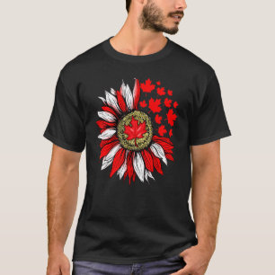 Camiseta Bandera de Sunflower Canadá Hoja de arce Canadá Or